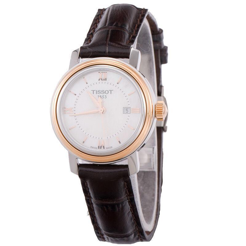 Shop Authentic Tissot Bridgeport Lady White Dial Brown Leather Strap Watch For Women - T097.010.26.118.00 - Luxxuri