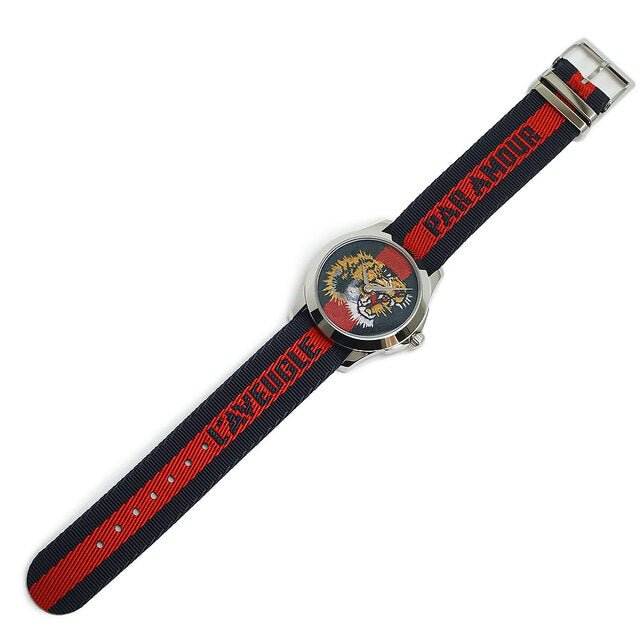 Gucci G Timless Le Marche Des Merveilles Blue & Red Dial Blue & Red Nylon Strap Unisex Watch - YA126495