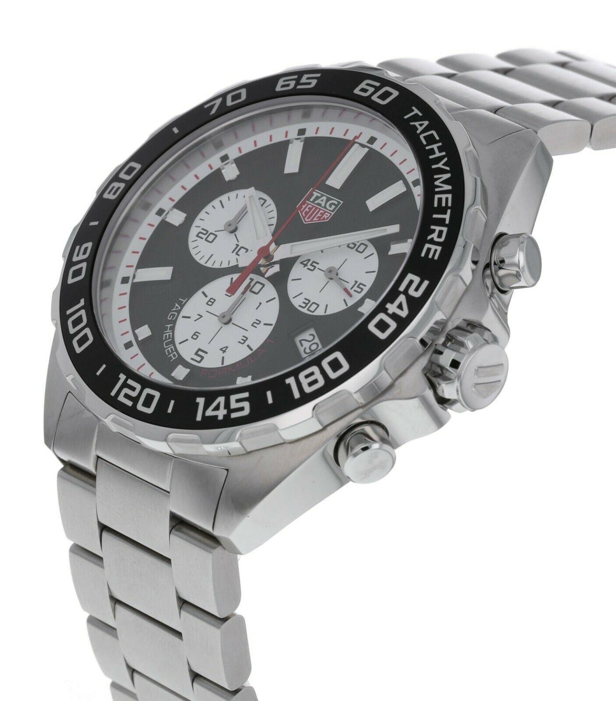 Shop Authentic Tag Heuer Formula 1 Chronograph Black Dial Silver Steel Strap Watch for Men - CAZ101E.BA0842 - Luxxuri