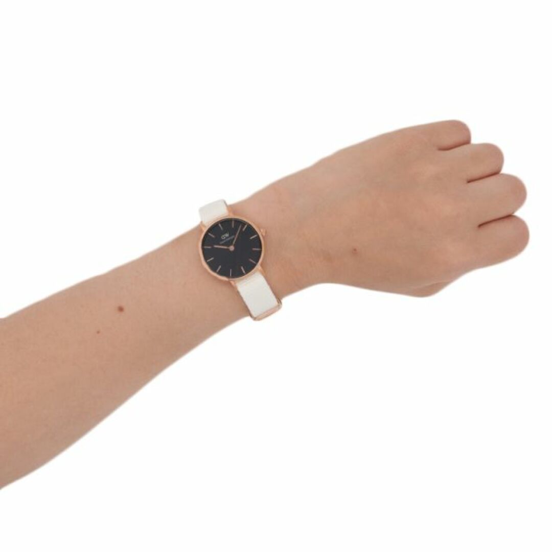 Shop Authentic Daniel Wellington Classic Petite Dover Black Dial White NATO Strap Watch For Women - DW00100314 - Luxxuri