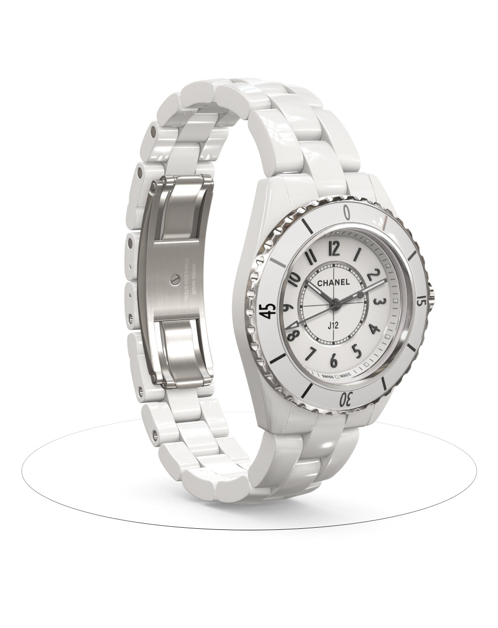 Shop Authentic Chanel J12 Quartz White Dial White Steel Strap Watch for Women - J12 H5698 - Luxxuri