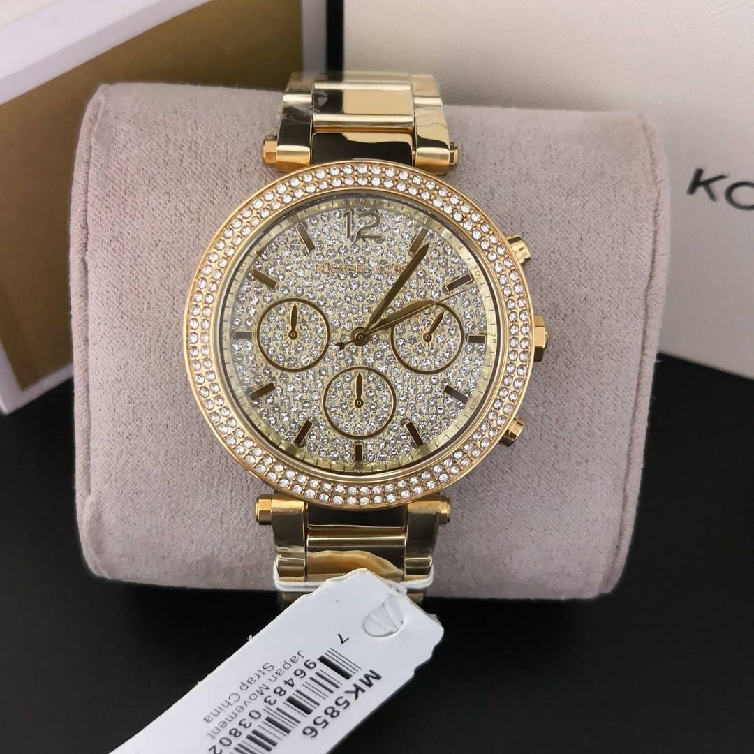 Shop Authentic Michael Kors Parker Gold Dial Gold Steel Strap Watch for Women - MK5856 - Luxxuri