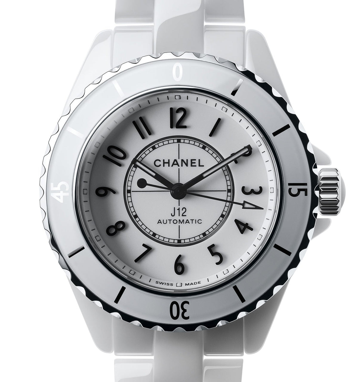 Shop Authentic Chanel J12 Quartz White Dial White Steel Strap Watch for Women - J12 H5698 - Luxxuri