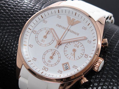 Shop Authentic Emporio Armani Sportivo Silver Dial White Silicone Strap Watch For Women - AR5920 - Luxxuri
