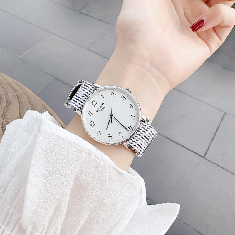 Shop Authentic Tissot T Classic Everytime Medium White Dial Two Tone NATO Strap Watch for Women - T109.410.18.032.00 - Luxxuri