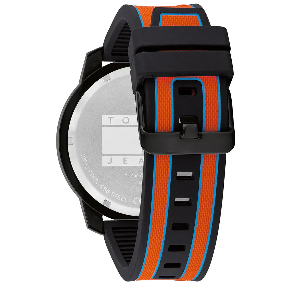Shop Authentic Tommy Hilfiger Wynwood Chronograph Black Dial Orange Silicone Strap Watch For Men - 1710583 - Luxxuri