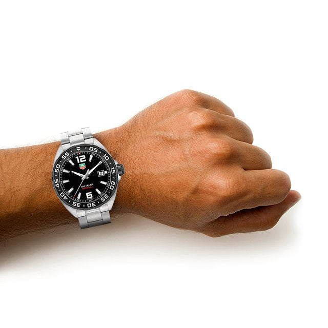 Shop Authentic Tag Heuer Formula 1 Quartz Black Dial Silver Steel Strap Watch for Men - WAZ1110.BA0875 - Luxxuri