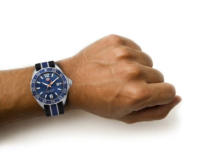 Shop Authentic Tag Heuer Formula 1 Quartz Blue Dial Two Tone NATO Strap Watch for Men - WAZ1010.FC8197 - Luxxuri