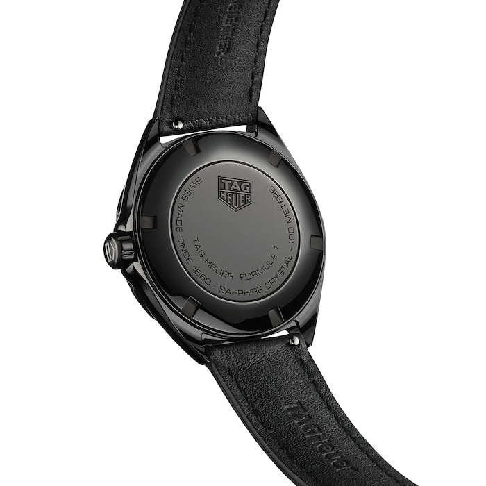 Shop Authentic Tag Heuer Formula 1 Quartz Diamonds Black Dial Black Leather Strap Watch for Women - WBJ1317.FC8230 - Luxxuri