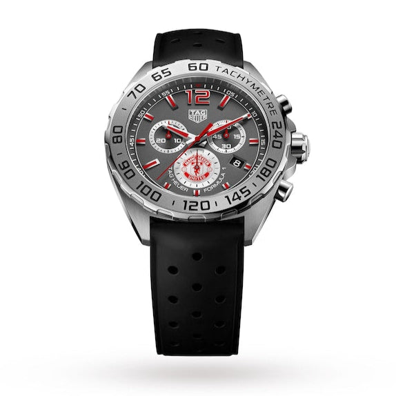Shop Authentic Tag Heuer Formula 1 Manchester United Special Edition Grey Dial Black Silicone Strap Watch for Men - CAZ101M.FT8024 - Luxxuri