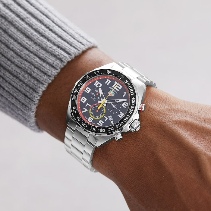 Shop Authentic Tag Heuer Formula 1 x Red Bull Racing Chronograph Blue Dial Silver Steel Strap Watch for Men - CAZ101AL.BA0842 - Luxxuri