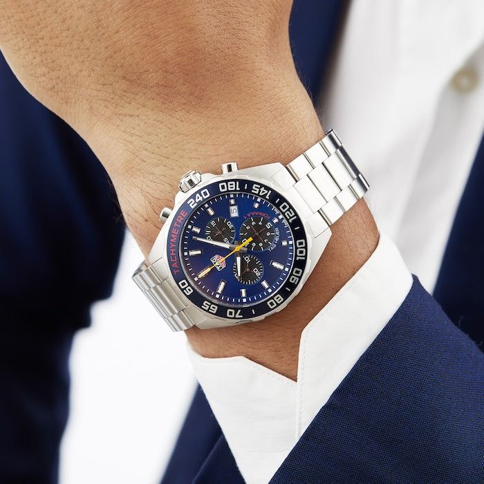 Shop Authentic Tag Heuer Formula 1 Red Bull Racing Chronograph Blue Dial Silver Steel Strap Watch for Men - CAZ101AK.BA0842 - Luxxuri