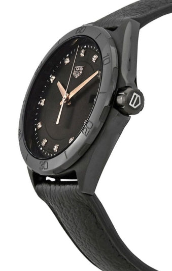 Shop Authentic Tag Heuer Formula 1 Quartz Diamonds Black Dial Black Leather Strap Watch for Women - WBJ1317.FC8230 - Luxxuri