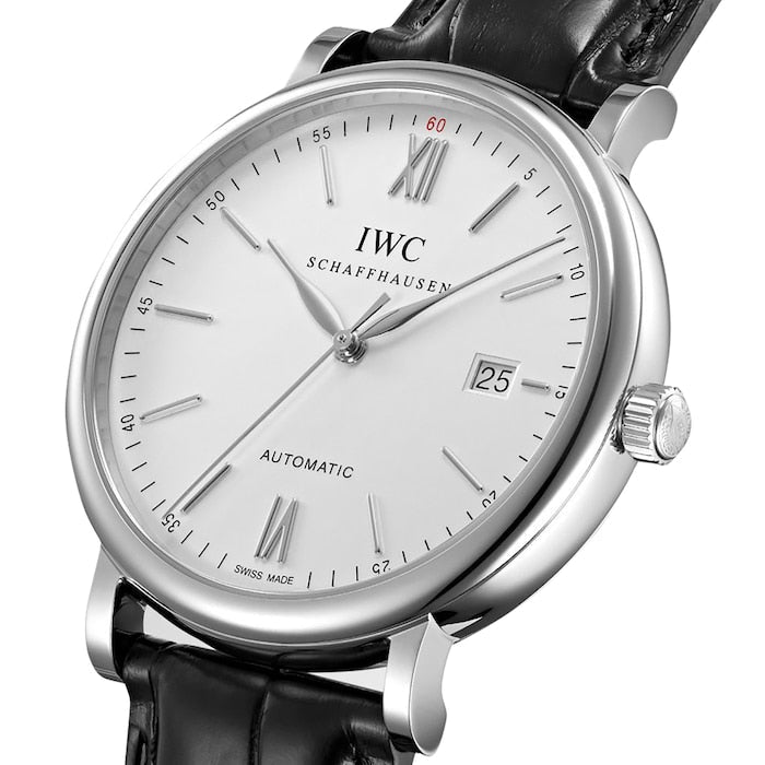 Shop Authentic IWC Portofino Automatic White Dial Black Leather Strap Watch for Men - IW356501 - Luxxuri