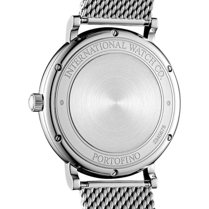 Shop Authentic IWC Portofino Automatic White Dial Silver Mesh Bracelet Watch for Men - IW356505 - Luxxuri