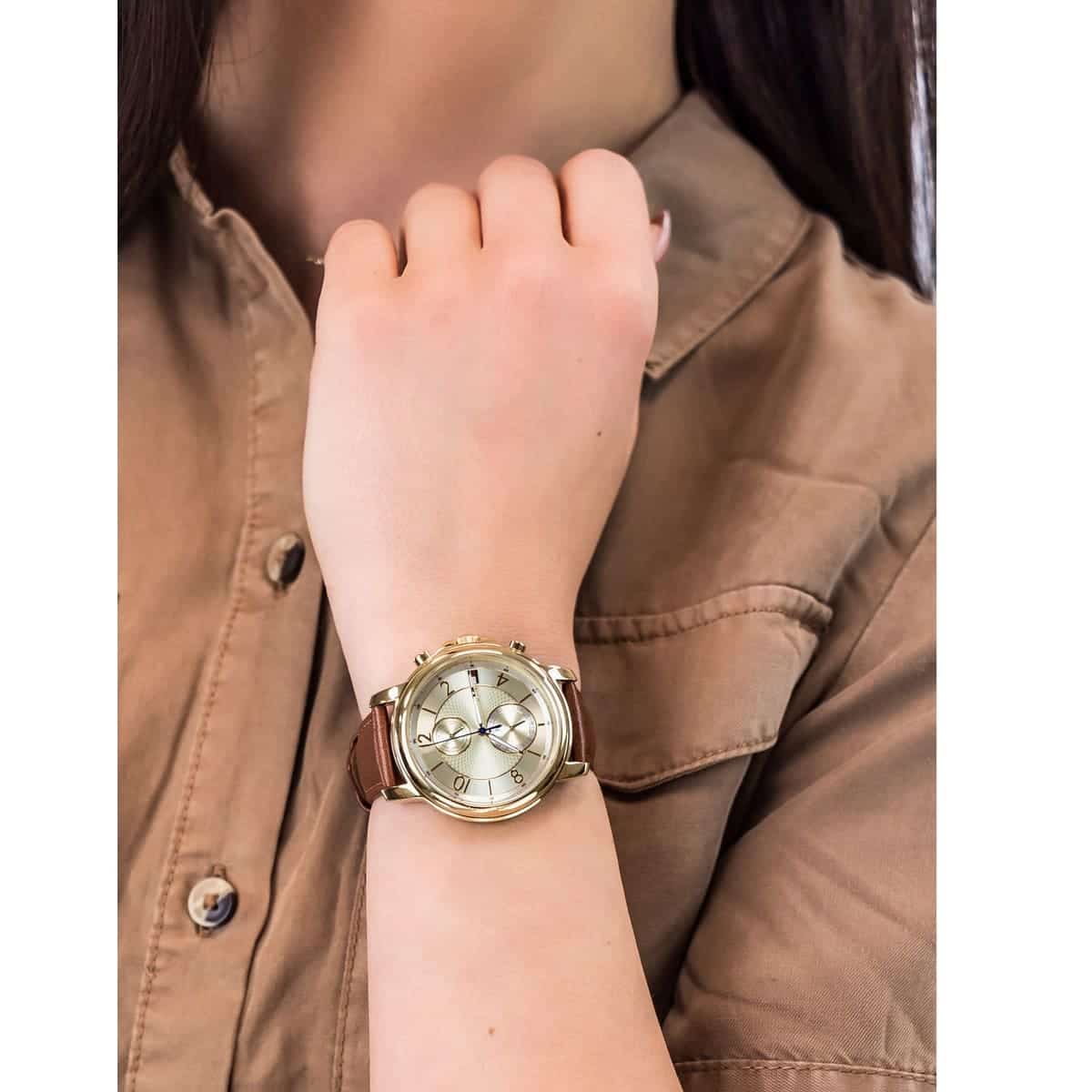 Shop Authentic Tommy Hilfiger Claudia Rose Gold Dial Brown Leather Strap Watch for Women - 1781818 - Luxxuri