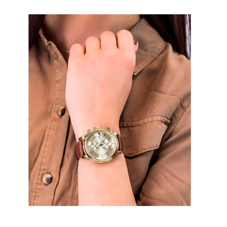 Shop Authentic Tommy Hilfiger Claudia Rose Gold Dial Brown Leather Strap Watch for Women - 1781818 - Luxxuri