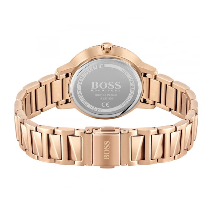 Shop Authentic Hugo Boss Signature Gold Dial Gold Stainless Steel Strap Watch for Women - 1502540 - Luxxuri