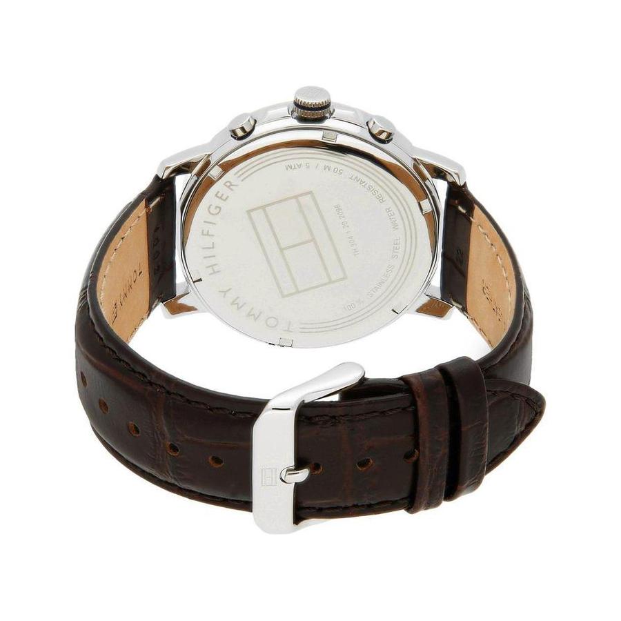 Shop Authentic Tommy Hilfiger Deacon White Dial Brown Leather Strap Watch for Men - 1791550 - Luxxuri