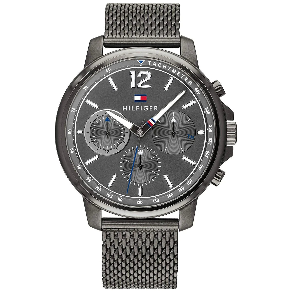 Shop Authentic Tommy Hilfiger Deacon Multifunction Black Dial Black Mesh Bracelet Watch for Men - 1791546 - Luxxuri
