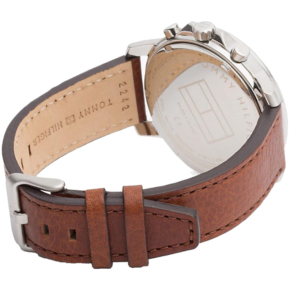Shop Authentic Tommy Hilfiger Deacon White Dial Brown Leather Strap Watch for Men - 1791550 - Luxxuri