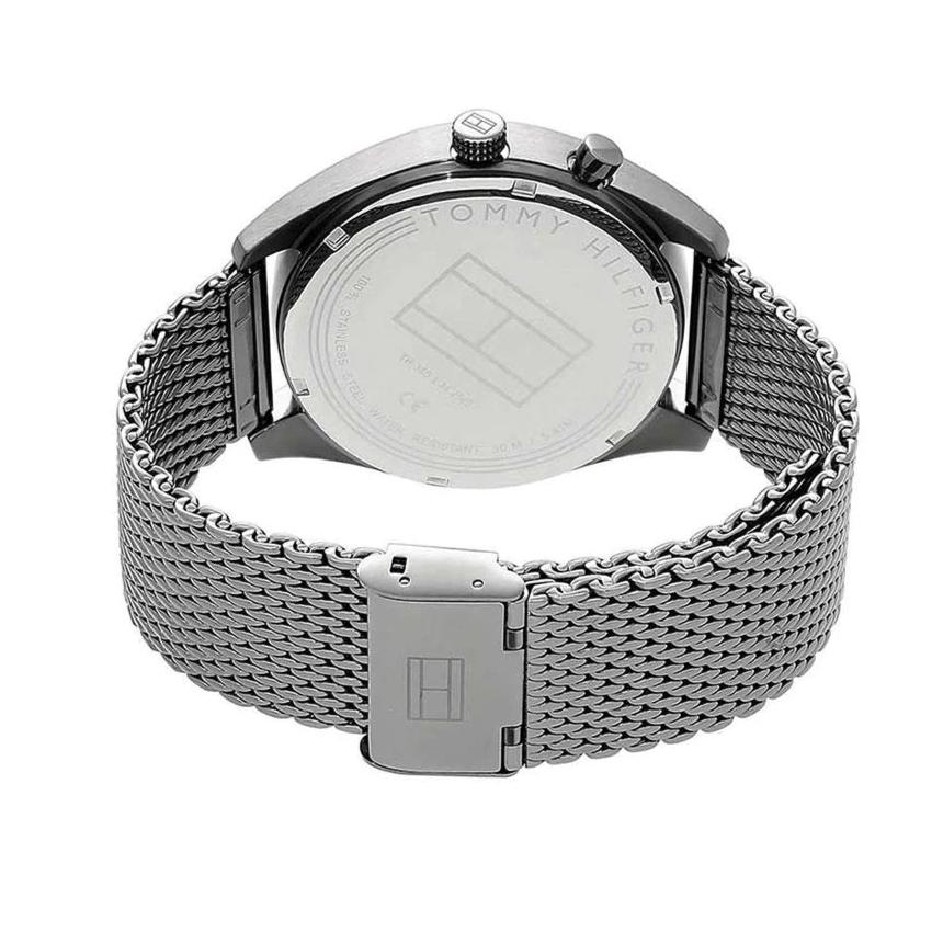 Shop Authentic Tommy Hilfiger Deacon Multifunction Black Dial Black Mesh Bracelet Watch for Men - 1791546 - Luxxuri