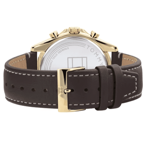 Shop Authentic Tommy Hilfiger Parker Chronograph Black Dial Brown Leather Strap Watch For Men - 1791836 - Luxxuri