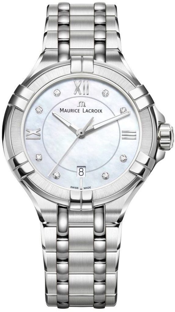 Shop Authentic Maurice Lacroix Aikon White Mother of Pearl Dial Silver Steel Strap Watch for Women - AI1004-SS002-170-1 - Luxxuri