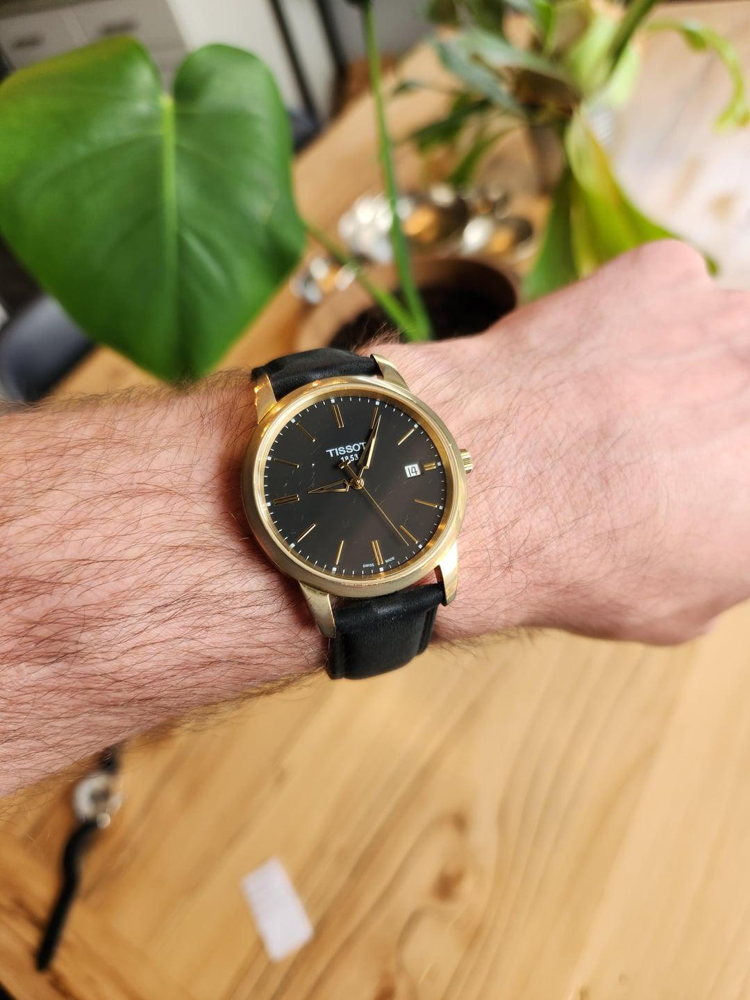 Shop Authentic Tissot T Classic Dream Black Dial Black Leather Strap Watch for Men - T033.410.36.051.01 - Luxxuri