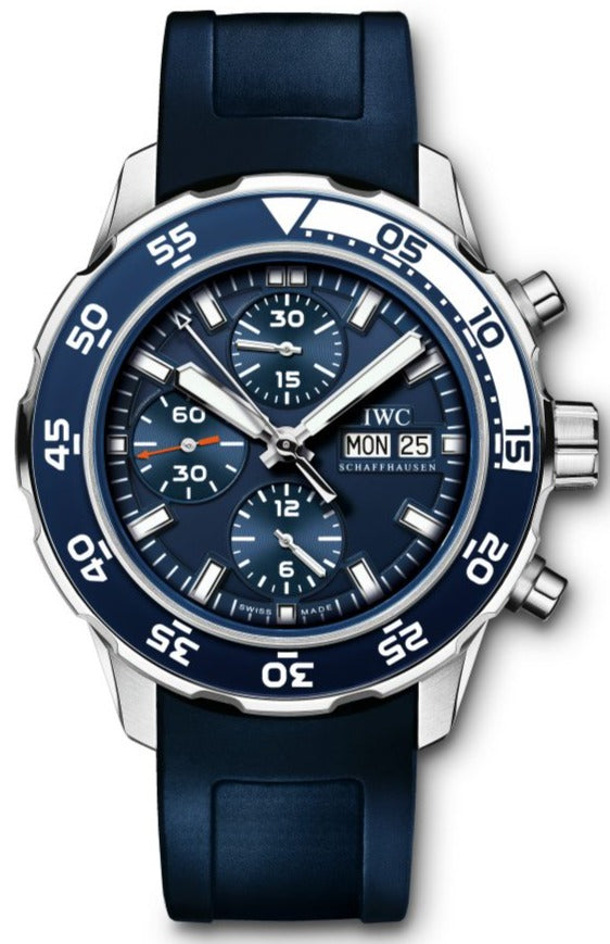 Shop Authentic IWC Aquatimer Chronograph Blue Dial Blue Rubber Strap Watch for Men - IW376711 - Luxxuri