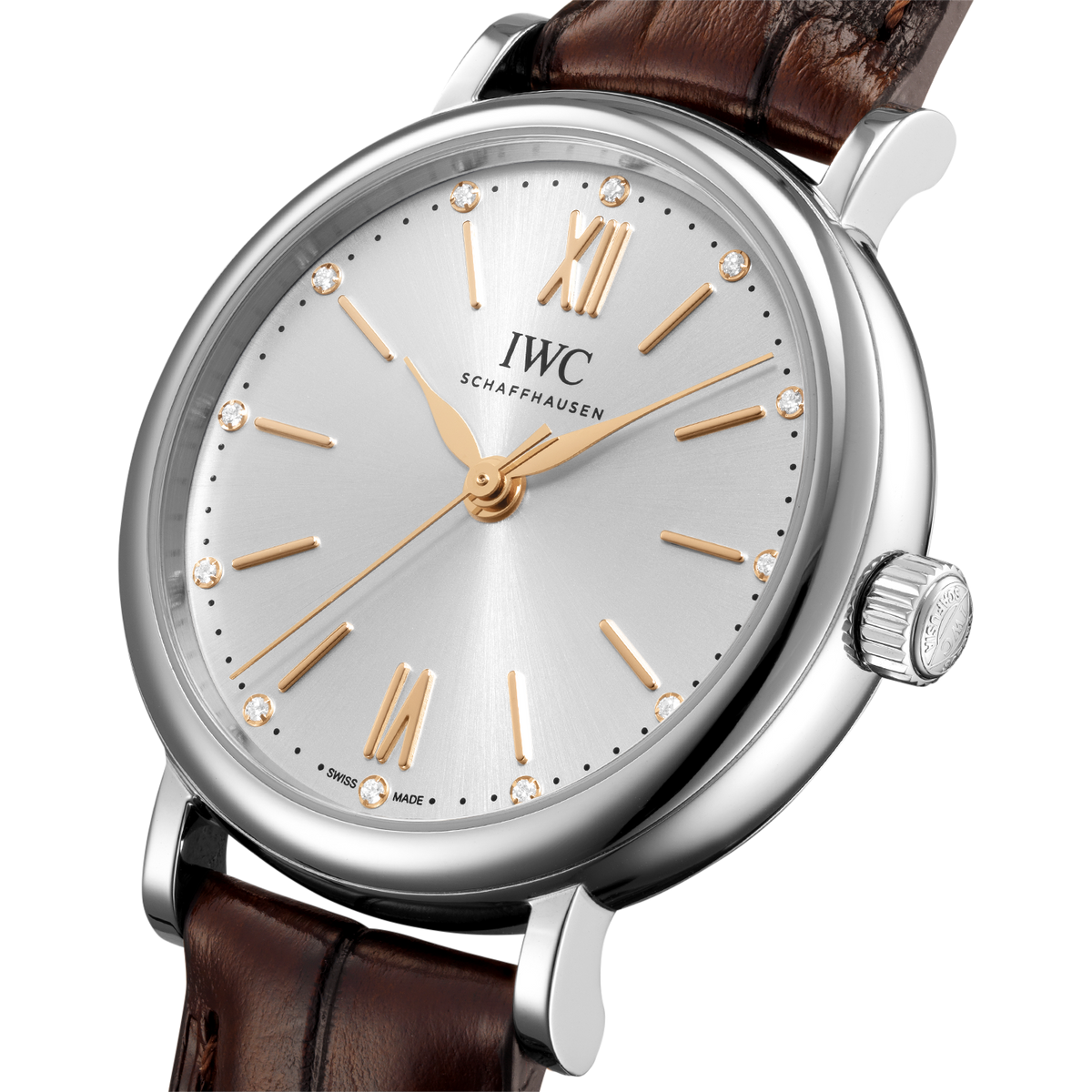 Shop Authentic IWC Portofino Automatic Silver Dial Brown Leather Strap Watch for Women - IW357403 - Luxxuri