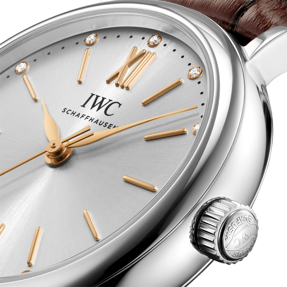 Shop Authentic IWC Portofino Automatic Silver Dial Brown Leather Strap Watch for Women - IW357403 - Luxxuri