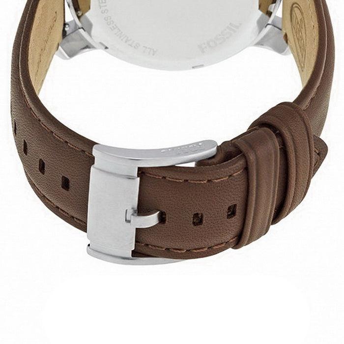 Shop Authentic Fossil Grant Twist Multi-Function White Dial Brown Leather Strap Watch for Men - ME1144 - Luxxuri