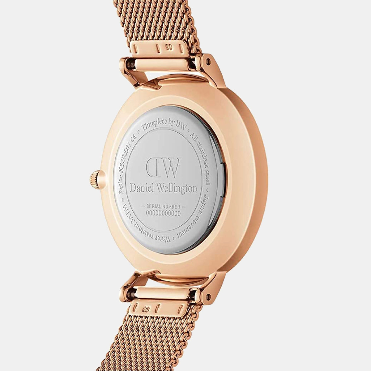 Shop Authentic Daniel Wellington Petite Melrose Black Dial Rose Gold Mesh Strap Watch For Women - DW00100303 - Luxxuri