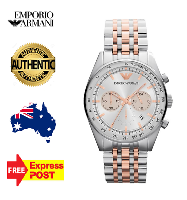 Shop Authentic Emporio Armani Sportivo Chronograph Silver Dial Two Tone Steel Strap Watch For Men - AR5999 - Luxxuri
