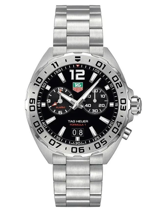 Shop Authentic Tag Heuer Formula 1 Black Dial Silver Steel Strap Watch for Men - WAZ111A.BA0875 - Luxxuri