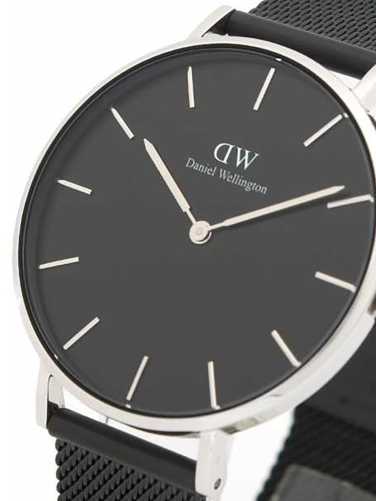 Shop Authentic Daniel Wellington Petite Ashfield Black Dial Black Mesh Strap Watch For Women - DW00100308 - Luxxuri
