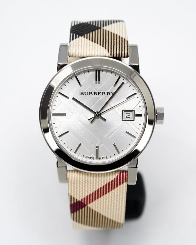 Shop Authentic Burberry The City White Dial Brown Leather Strap Watch for Women - BU9113 - Luxxuri