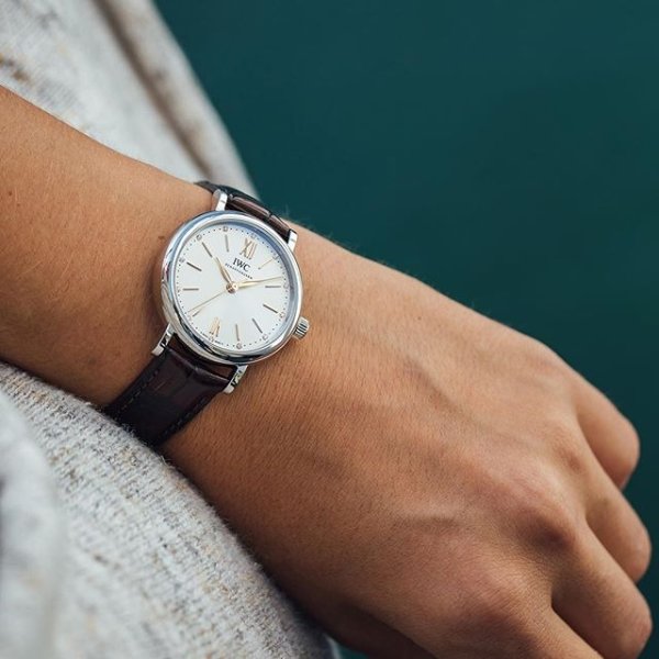 Shop Authentic IWC Portofino Automatic White Dial Black Leather Strap Watch for Men - IW356517 - Luxxuri