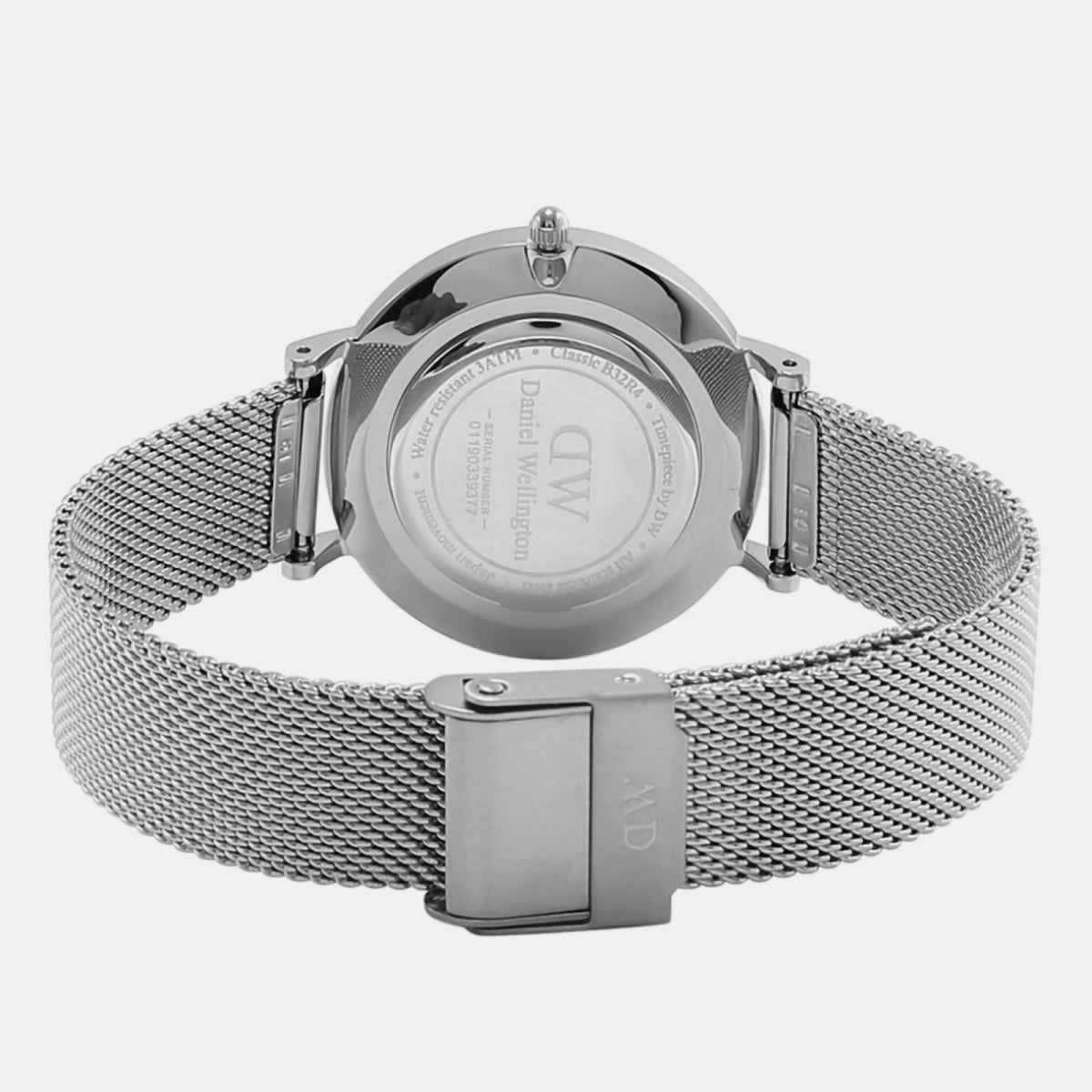 Shop Authentic Daniel Wellington Classic Petite Sterling Black Dial Silver Mesh Bracelet Watch For Women - DW00100162 - Luxxuri