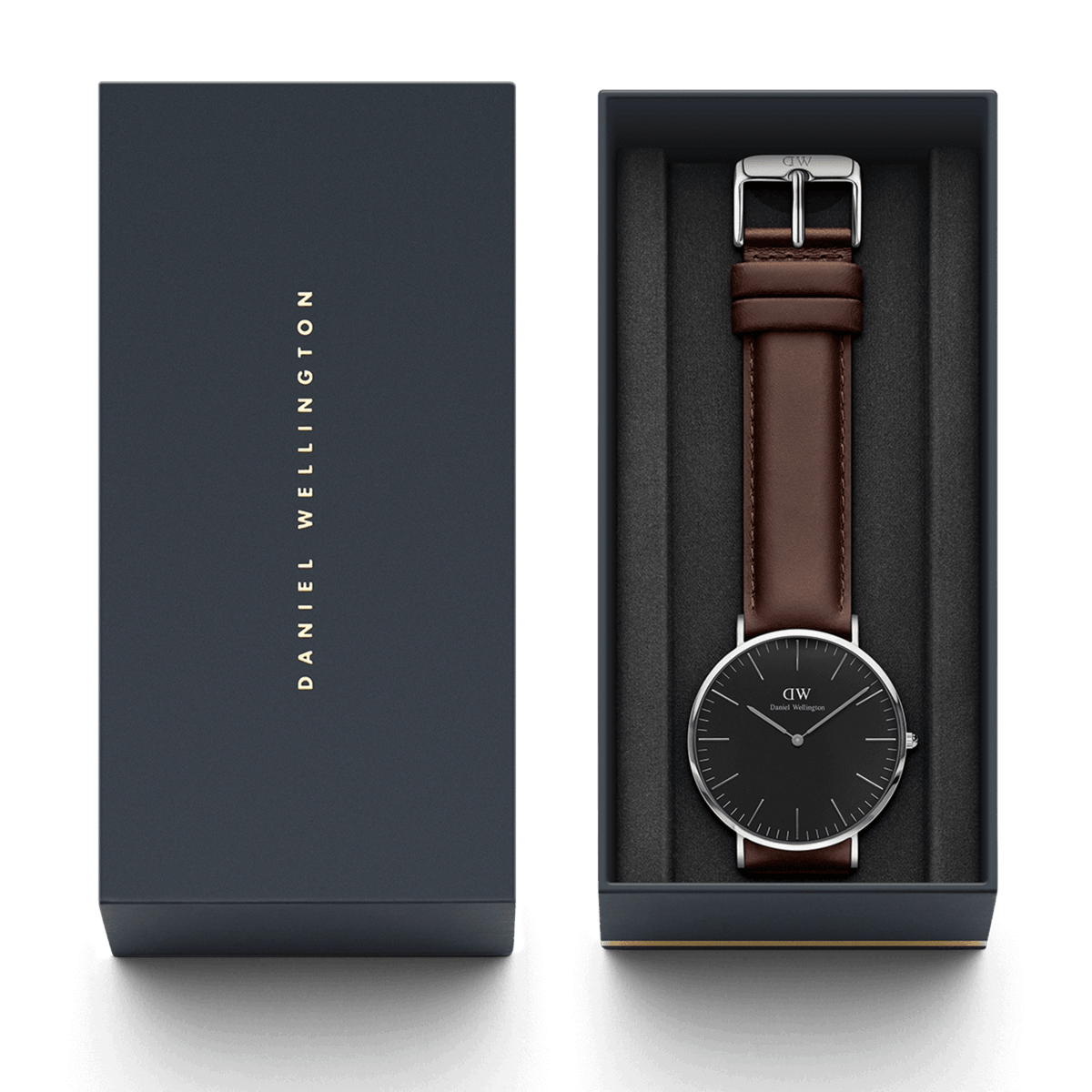 Shop Authentic Daniel Wellington Classic Bristol Black Dial Brown Leather Strap Watch For Men - DW00100143 - Luxxuri
