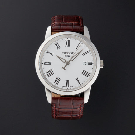 Shop Authentic Tissot T Classic Dream White Dial Brown Leather Strap Watch for Men - T033.410.16.013.01 - Luxxuri