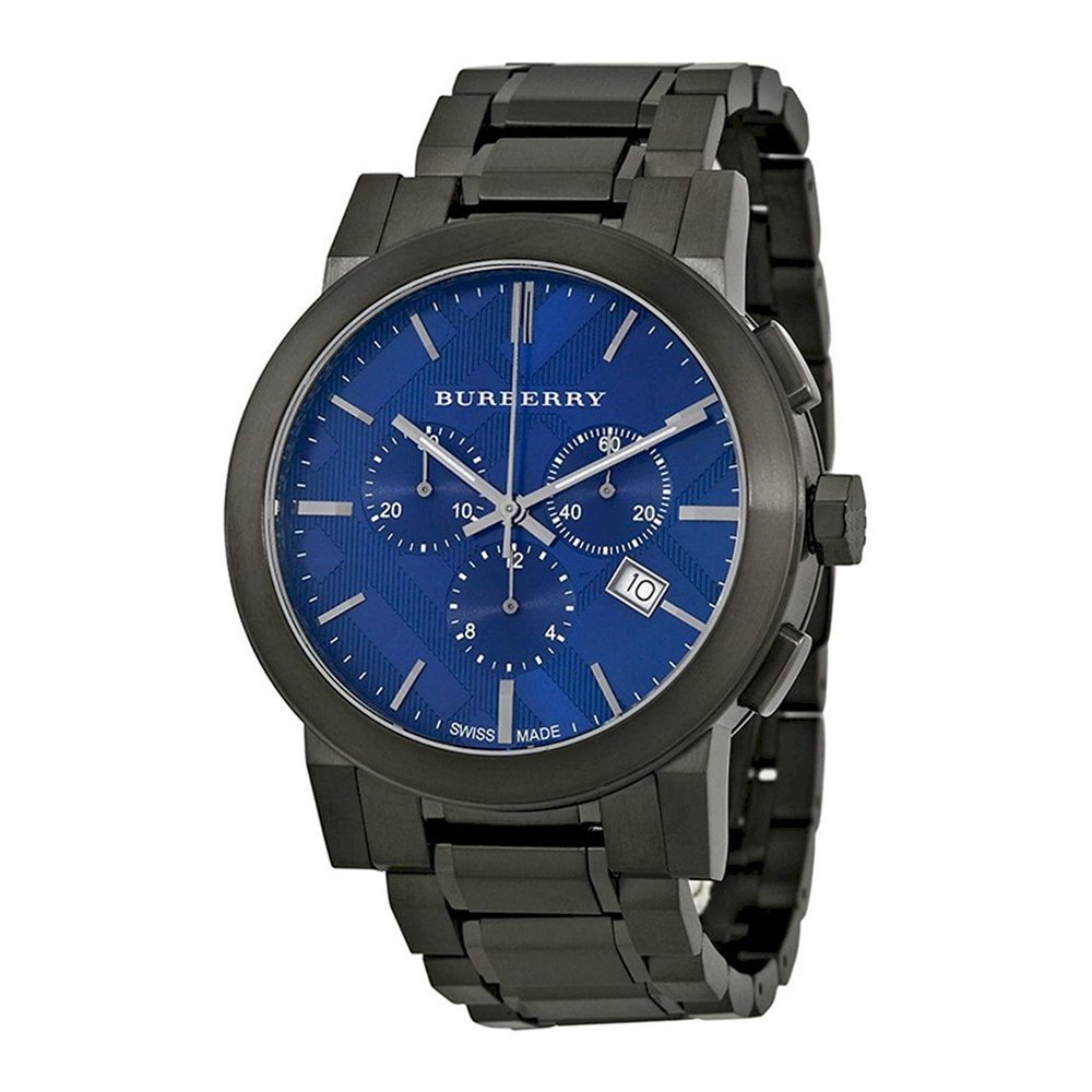 Shop Authentic Burberry The City Navy Blue Dial Black Steel Strap Watch for Men - BU9365 - Luxxuri