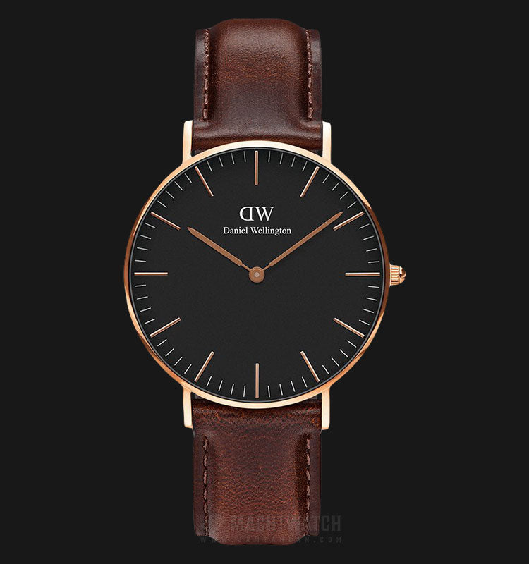 Shop Authentic Daniel Wellington Classic Bristol Black Dial Brown Leather Strap Watch for Men - DW00100137 - Luxxuri