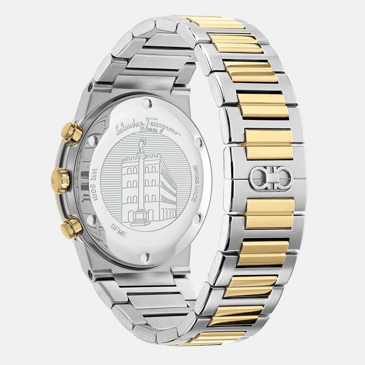 Shop Authentic Salvatore Ferragamo F-80 Classic White Dial Two Tone Steel Strap Watch for Men - SFME00821 - Luxxuri