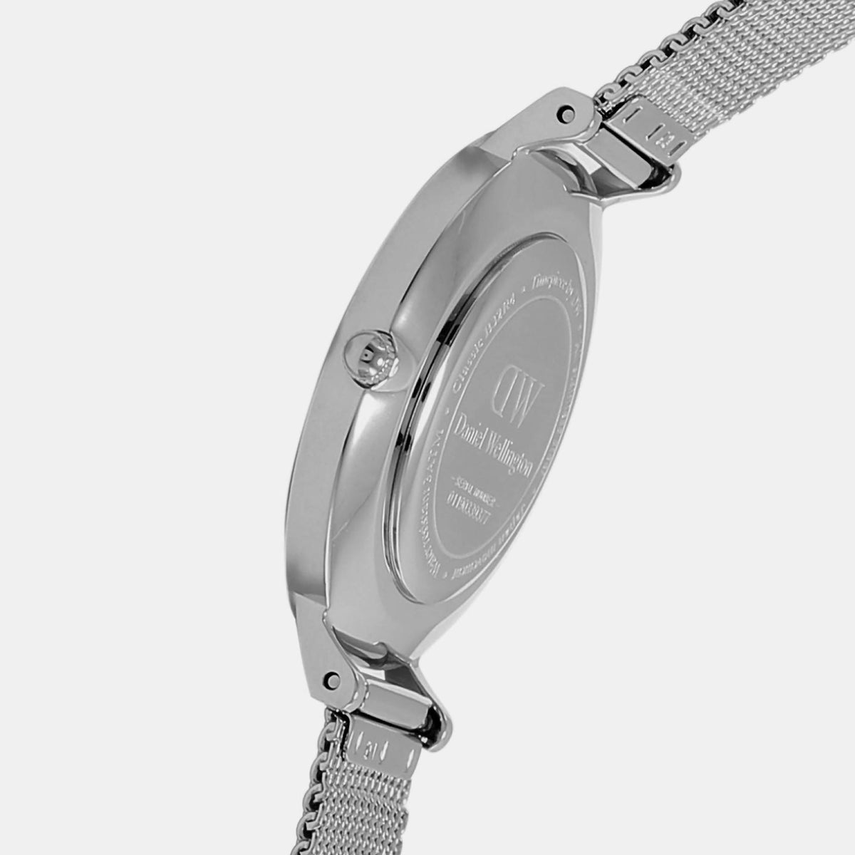 Shop Authentic Daniel Wellington Classic Petite Sterling Black Dial Silver Mesh Bracelet Watch For Women - DW00100162 - Luxxuri
