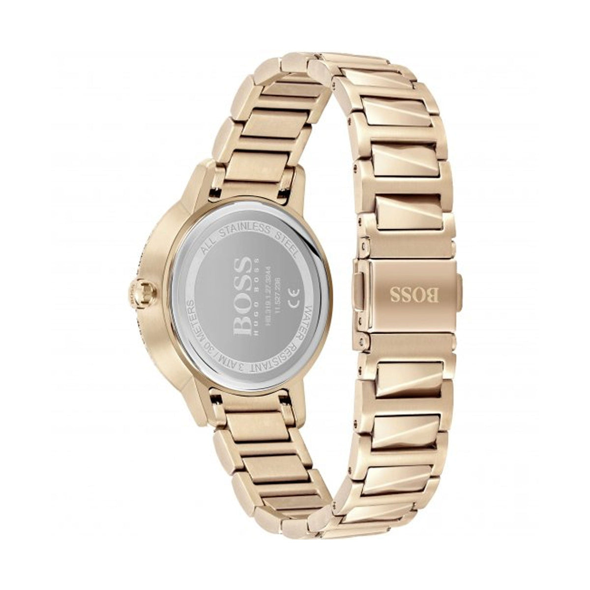 Shop Authentic Hugo Boss Signature Gold Dial Gold Stainless Steel Strap Watch for Women - 1502540 - Luxxuri