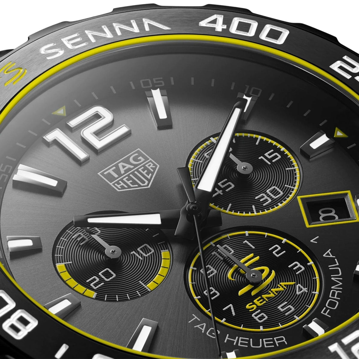 Shop Authentic Tag Heuer Formula 1 Chronograph Senna Black Dial Black Leather Strap Watch for Men - CAZ101AJ.FC6487 - Luxxuri