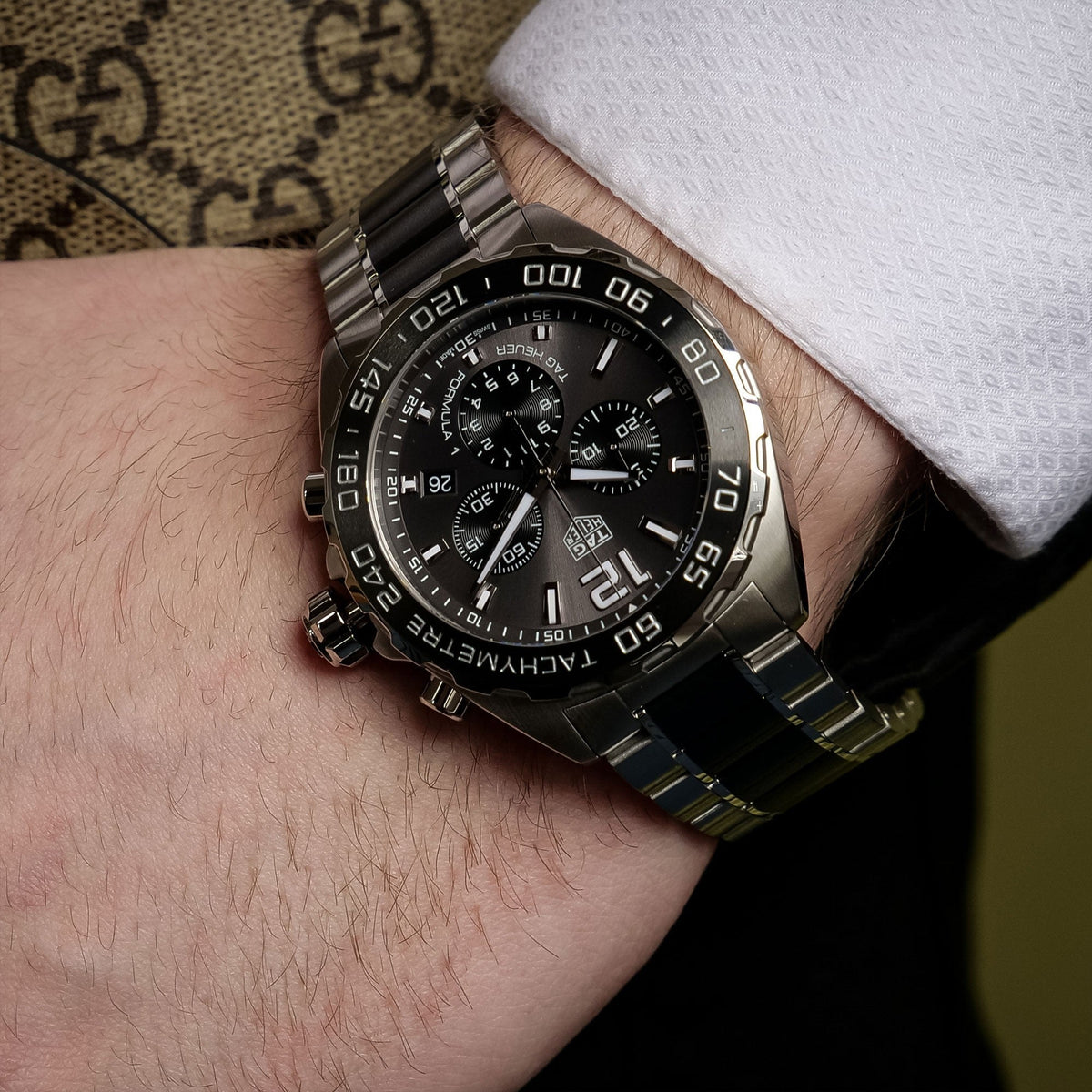 Shop Authentic Tag Heuer Formula 1 Anthracite Dial Two Tone Steel Strap Watch For Men - CAZ1011.BA0843 - Luxxuri