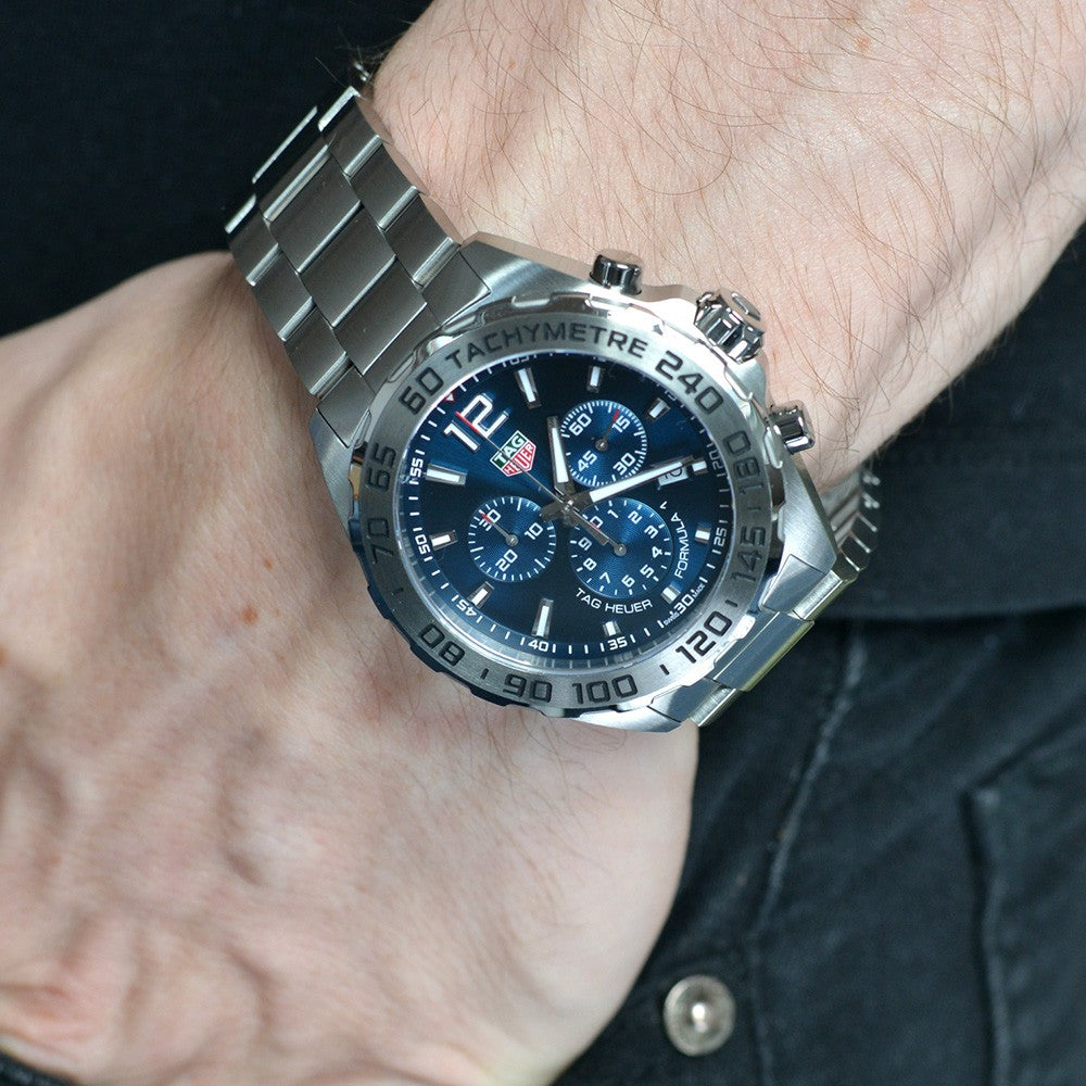 Shop Authentic Tag Heuer Formula 1 Chronograph Blue Dial Silver Steel Strap Watch for Men - CAZ101K.BA0842 - Luxxuri